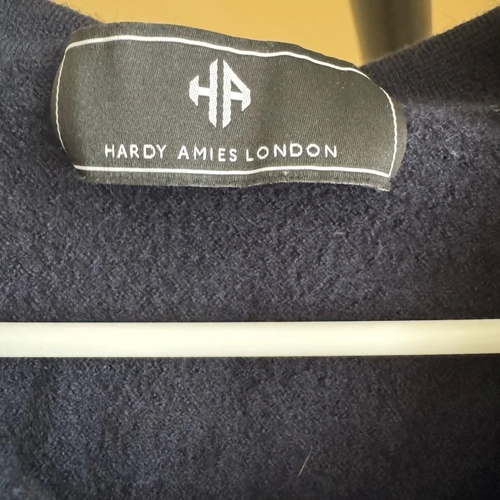Hardy Amies Blue Wool Polo Sweater